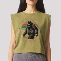 Bigfoot Realer Than Your Bitch Ass Sasquatch Garment-Dyed Women's Muscle Tee