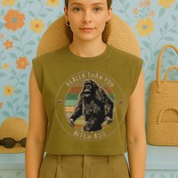 Bigfoot Realer Than Your Bitch Ass Sasquatch Garment-Dyed Women's Muscle Tee