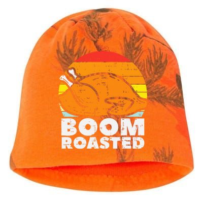 Boom Roasted Turkey Sunset Retro Thanksgiving Kati - Camo Knit Beanie