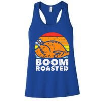 Boom Roasted Turkey Sunset Retro Thanksgiving Women's Racerback Tank