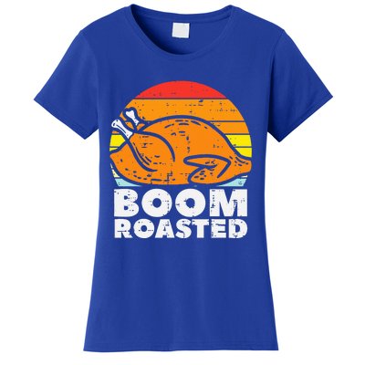 Boom Roasted Turkey Sunset Retro Thanksgiving Women's T-Shirt