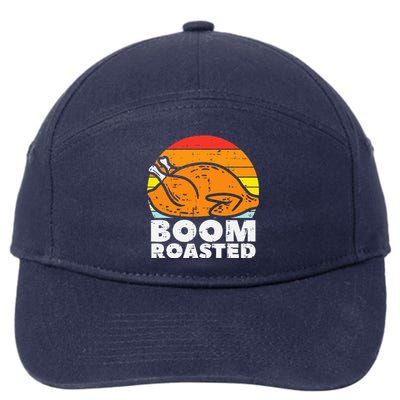 Boom Roasted Turkey Sunset Retro Thanksgiving 7-Panel Snapback Hat