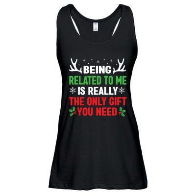 Being Related To Me Funny Christmas Shirts Women Family Ladies Essential Flowy Tank