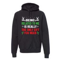 Being Related To Me Funny Christmas Shirts Women Family Premium Hoodie