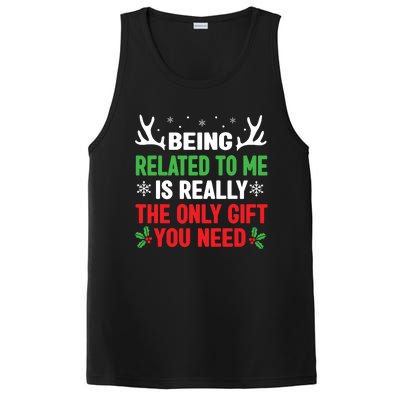 Being Related To Me Funny Christmas Shirts Women Family PosiCharge Competitor Tank