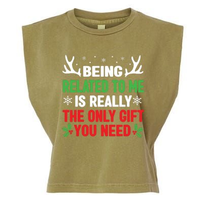 Being Related To Me Funny Christmas Shirts Women Family Garment-Dyed Women's Muscle Tee