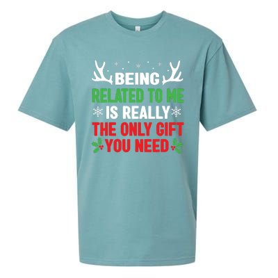 Being Related To Me Funny Christmas Shirts Women Family Sueded Cloud Jersey T-Shirt