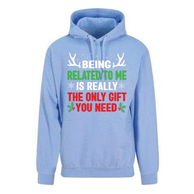 Being Related To Me Funny Christmas Shirts Women Family Unisex Surf Hoodie