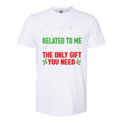 Being Related To Me Funny Christmas Shirts Women Family Softstyle CVC T-Shirt