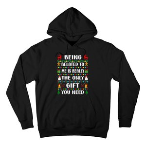 Being Related To Me Funny Xmas Family Matching Christmas Hoodie