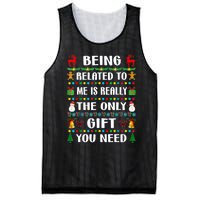 Being Related To Me Funny Xmas Family Matching Christmas Mesh Reversible Basketball Jersey Tank