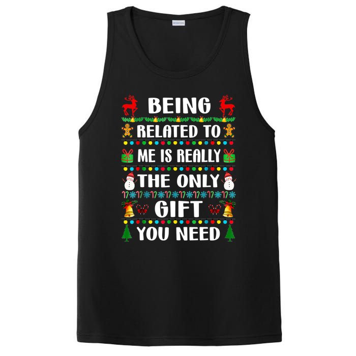 Being Related To Me Funny Xmas Family Matching Christmas PosiCharge Competitor Tank