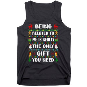 Being Related To Me Funny Xmas Family Matching Christmas Tank Top