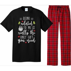 Being Related To Me Funny Christmas Family Xmas Pajamas Gift Pajama Set