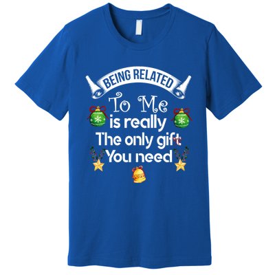 Being Related To Me Is The Really Only Gift You Need Xmas Meaningful Gift Premium T-Shirt