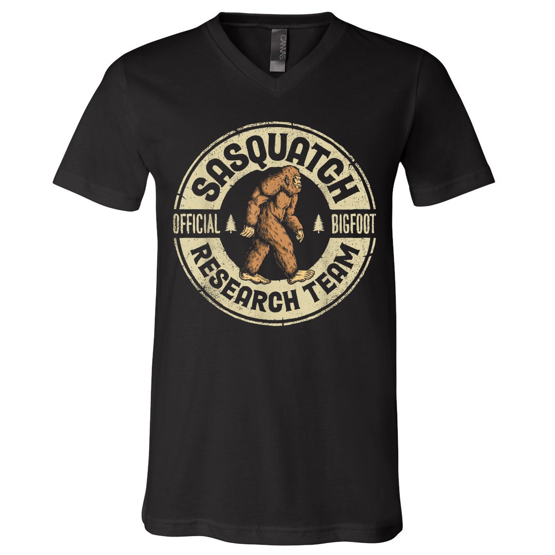 Bigfoot Research Team Retro Vintage Sasquatch Men Women V-Neck T-Shirt