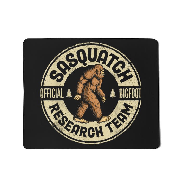 Bigfoot Research Team Retro Vintage Sasquatch Men Women Mousepad