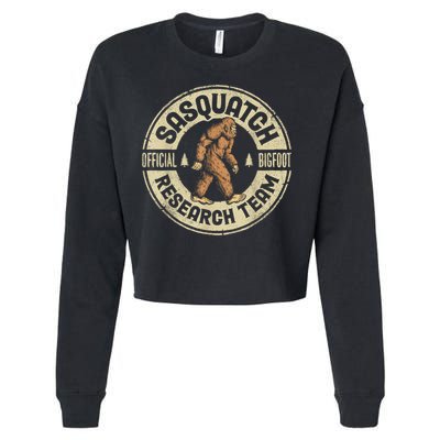 Bigfoot Research Team Retro Vintage Sasquatch Men Women Cropped Pullover Crew