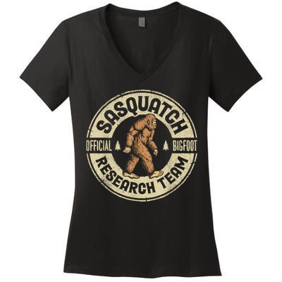 Bigfoot Research Team Retro Vintage Sasquatch Men Women Women's V-Neck T-Shirt