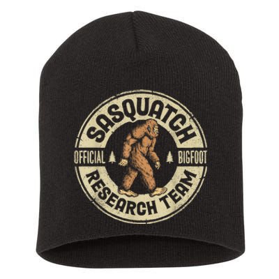 Bigfoot Research Team Retro Vintage Sasquatch Men Women Short Acrylic Beanie