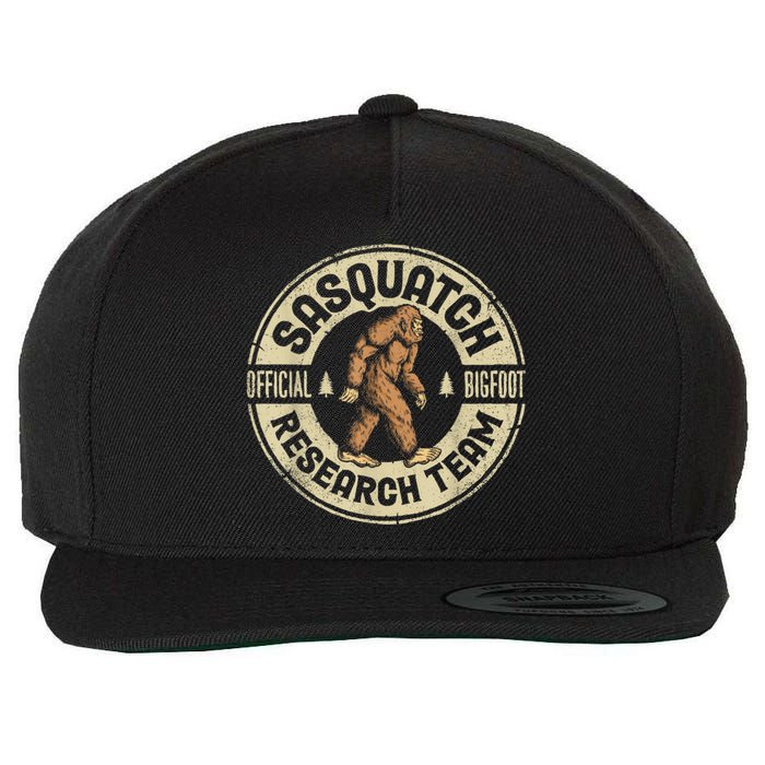 Bigfoot Research Team Retro Vintage Sasquatch Men Women Wool Snapback Cap