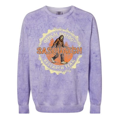 Bigfoot Research Team Retro Vintage Sasquatch Colorblast Crewneck Sweatshirt