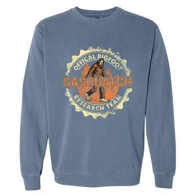 Bigfoot Research Team Retro Vintage Sasquatch Garment-Dyed Sweatshirt