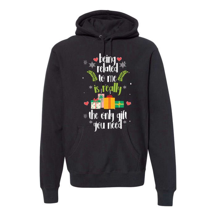 Being Related To Me Is Really The Only Gift You Need Funny Christmas Premium Hoodie