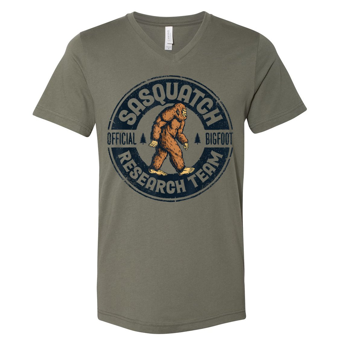 Bigfoot Research Team Retro Vintage Sasquatch Men Women V-Neck T-Shirt