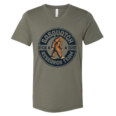 Bigfoot Research Team Retro Vintage Sasquatch Men Women V-Neck T-Shirt