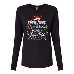 Being Related To Me Funny Christmas Family Xmas Womens Cotton Relaxed Long Sleeve T-Shirt