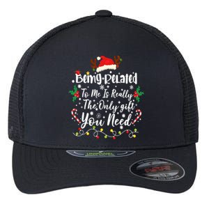 Being Related To Me Funny Christmas Family Xmas Flexfit Unipanel Trucker Cap