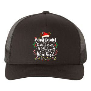 Being Related To Me Funny Christmas Family Xmas Yupoong Adult 5-Panel Trucker Hat