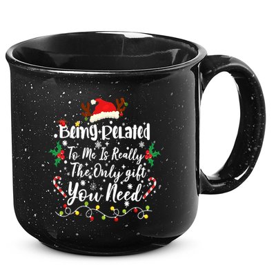 Being Related To Me Funny Christmas Family Xmas 15oz Campfire Ceramic Mug
