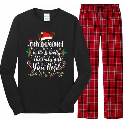 Being Related To Me Funny Christmas Family Xmas Long Sleeve Pajama Set