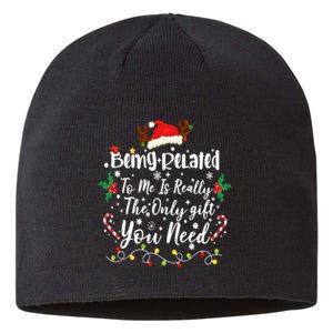 Being Related To Me Funny Christmas Family Xmas Sustainable Beanie