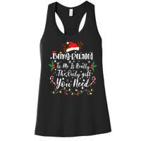 Being Related To Me Funny Christmas Family Xmas Women's Racerback Tank