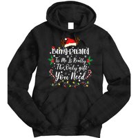 Being Related To Me Funny Christmas Family Xmas Tie Dye Hoodie