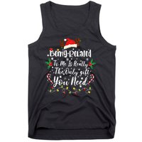 Being Related To Me Funny Christmas Family Xmas Tank Top