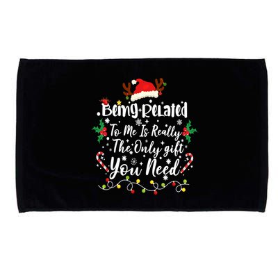 Being Related To Me Funny Christmas Family Xmas Microfiber Hand Towel