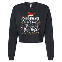 Being Related To Me Funny Christmas Family Xmas Cropped Pullover Crew