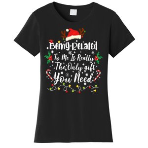 Being Related To Me Funny Christmas Family Xmas Women's T-Shirt