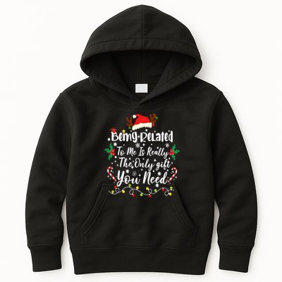 Being Related To Me Funny Christmas Family Xmas Kids Hoodie