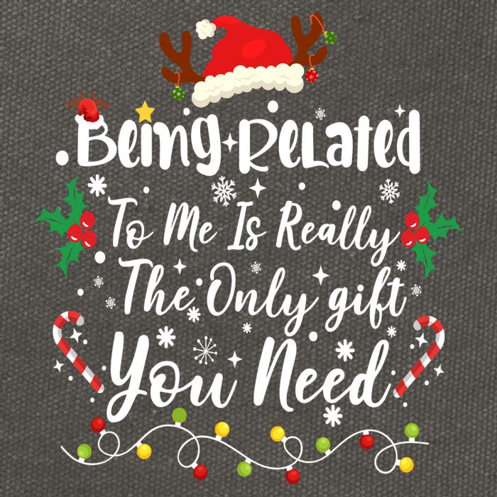Being Related To Me Funny Christmas Family Xmas Cotton Canvas Backpack