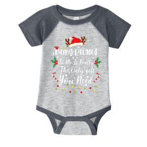 Being Related To Me Funny Christmas Family Xmas Infant Baby Jersey Bodysuit