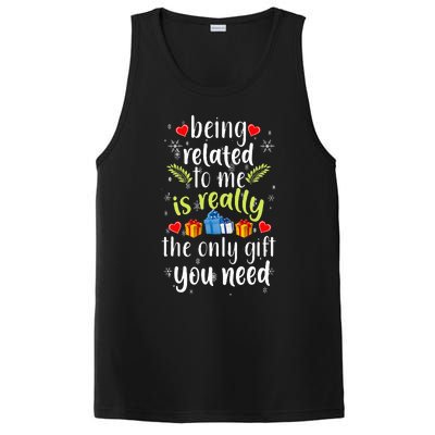 Being Related To Me Funny Christmas Family Xmas Pajamas Gift PosiCharge Competitor Tank