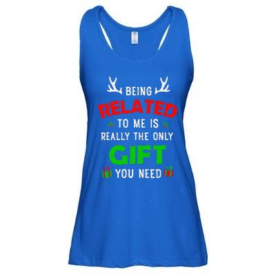 Being Related To Me Funny Christmas Family Xmas Pajamas Gift Gift Ladies Essential Flowy Tank