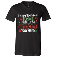 Being Related To Me Xmas Family Merry Christmas Tank Top V-Neck T-Shirt