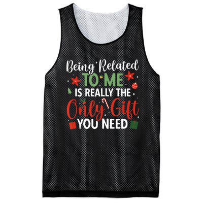 Being Related To Me Xmas Family Merry Christmas Tank Top Mesh Reversible Basketball Jersey Tank