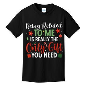 Being Related To Me Xmas Family Merry Christmas Tank Top Kids T-Shirt